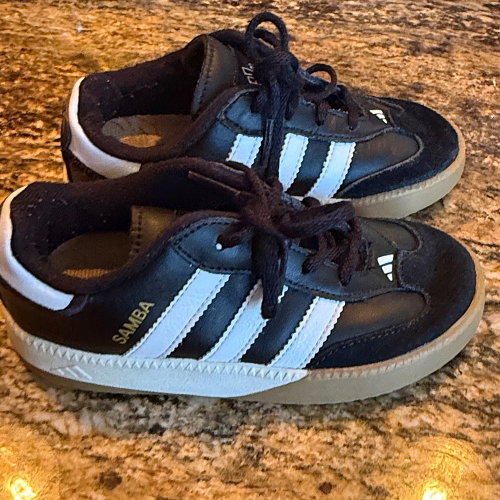 Size 10 Adidas Samba Kids Sneakers - Black and White